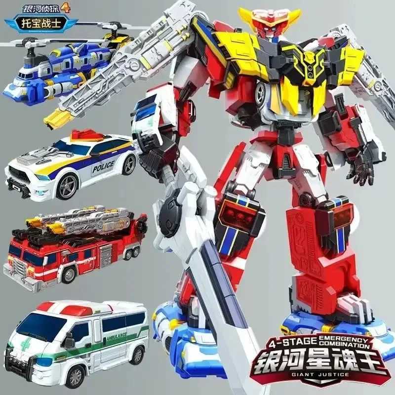 New Tobot Galaxy Detectives 5 GOLDEN V Transform Combined Robot JUSTICES V Action Figure Vehicle Model Deformation GIANT V Toys J251204
