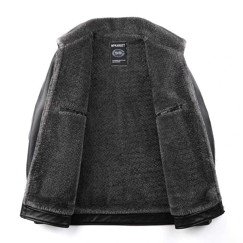 Autumn Winter Mens Thick Warm Leather Jacket Business Casual Lapel PU Coats Windproof Outdoor Motorcycle Jacket Men ClothingT251204