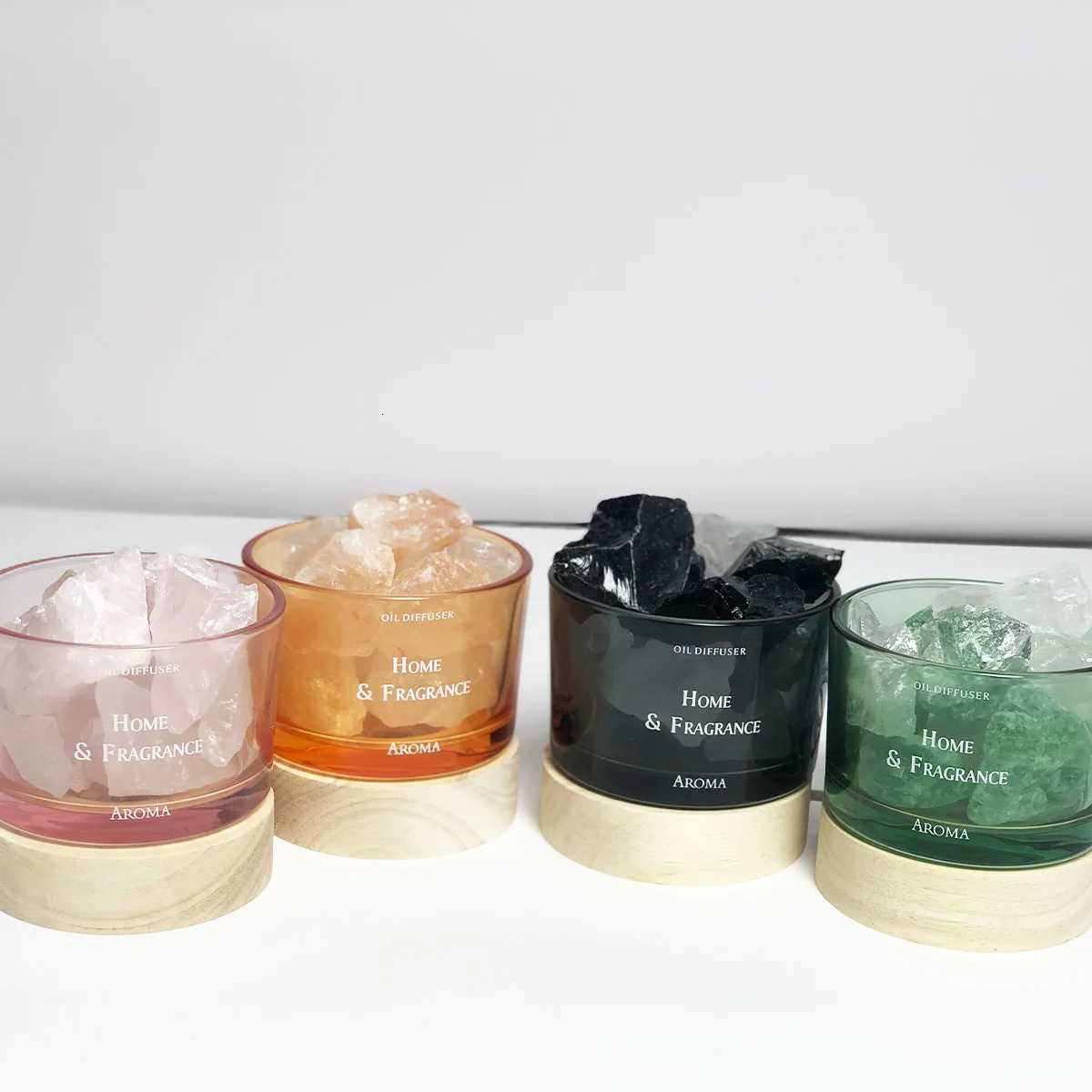 1pc stone Diffuser Home Fragrance Natural Crystal stone No Oil Wooden Luminous Gift for Mom Lady Home Decoration Bedroom Living Y251204