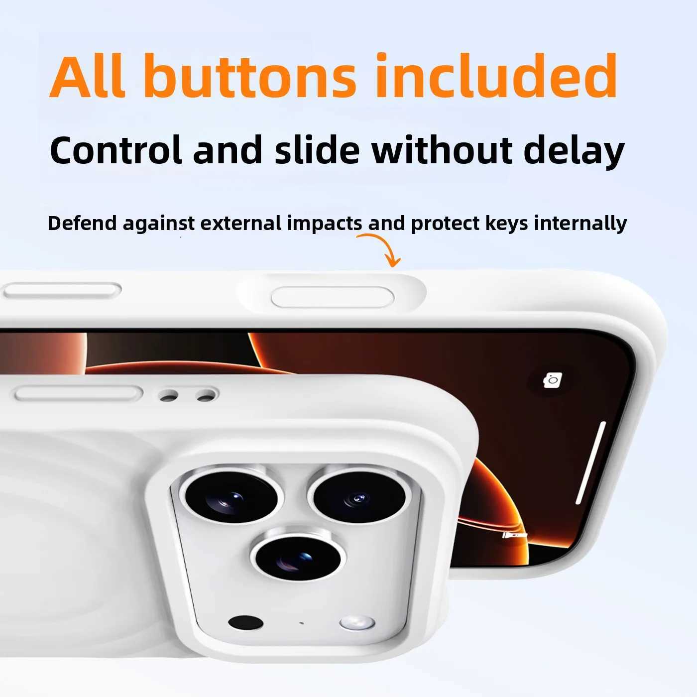 Water Ripple Silicone For Wireless Charge Magnetic Phone Case For iPhone Air 17 16 15 14 Pro Max Soft Shockproof Cover H251203