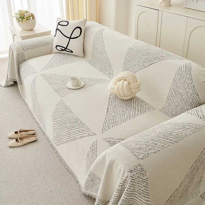 Chenille Sofa Cover Reversible 4-Season Couch Slipcover for 2/3/4 Seater Living Room Anti-Slip Protector M251204 - view 7