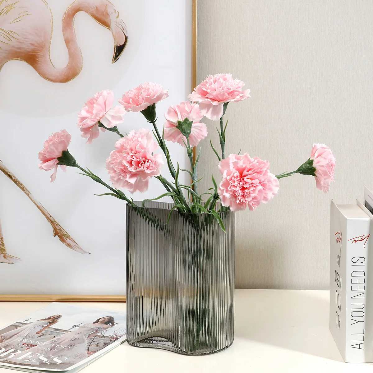 5pcs simated carnations suitable rantic he atmosphere Mothers Day gift decorating houses Wedding Festival Party supplies H251204