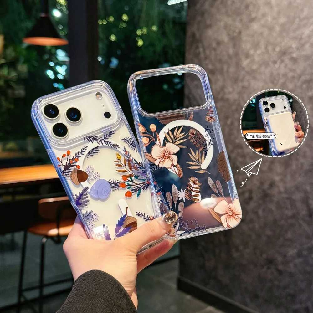 Watercolor Transparent Flowers Element Design Magnetic Phone CaseFor iphone 17 17Pro max 17Air Colorf Daisy case H251203