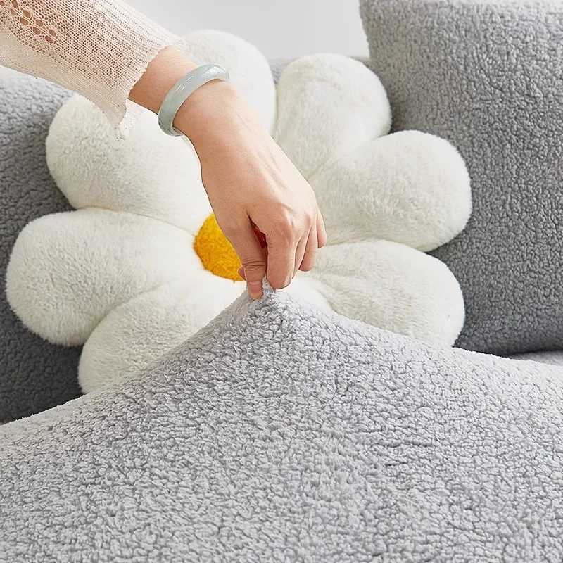 Berber Fleece Sofa Cover for Living Room Elastic Thicken Jacquard Sofa Cover for Sofa L-shaped Corner Couch Cover 1/2/3/4 Seater M251204 - view 7