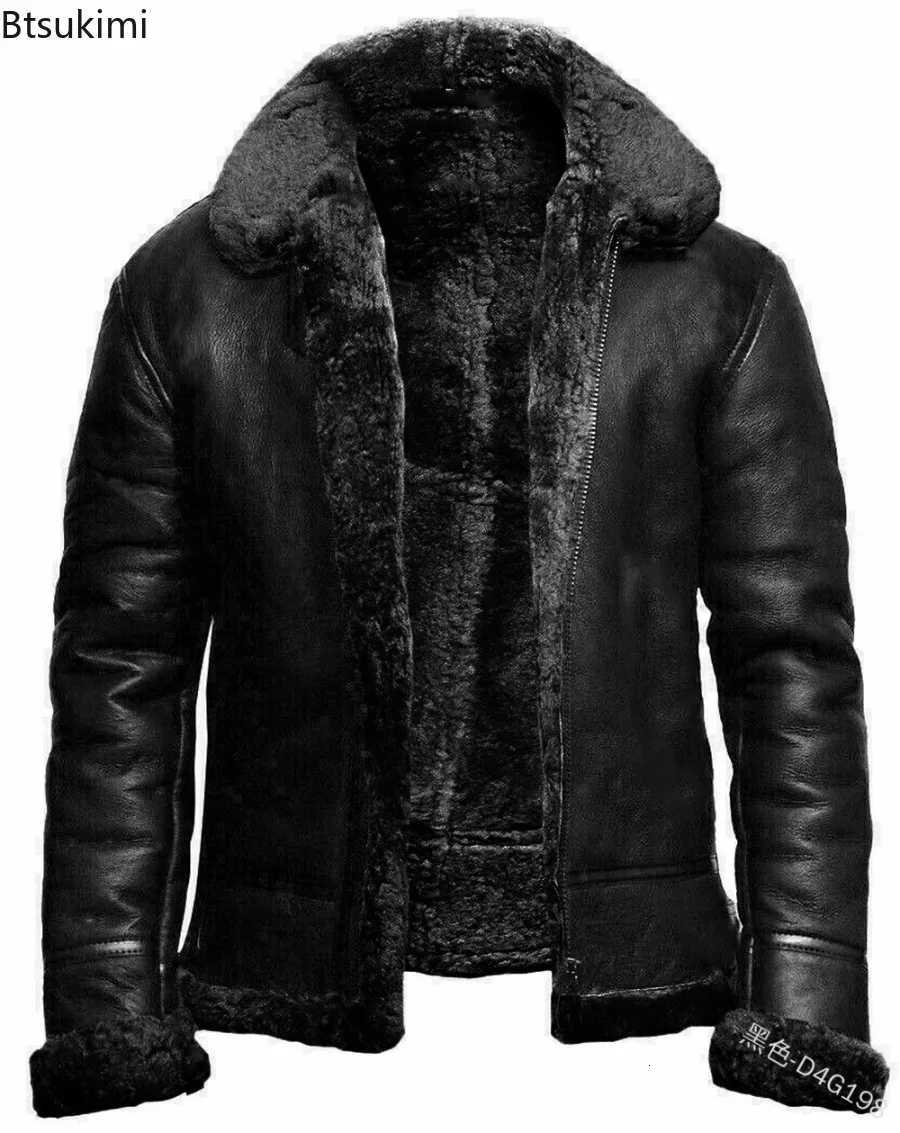 Autumn Winter New Mens Warm Jackets Suede Thickened Plush Coats Vintage Casual Fur Collar Luxury Men Clothing Quality JacketsT251204