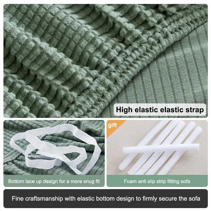 Thick Elastic Sofa Cover Slipcover For Living Room Cheap Stretch Polar Fleece Armchair Cover 1/2/3/4 Seater Corner Couch Covers M251204 - view 7