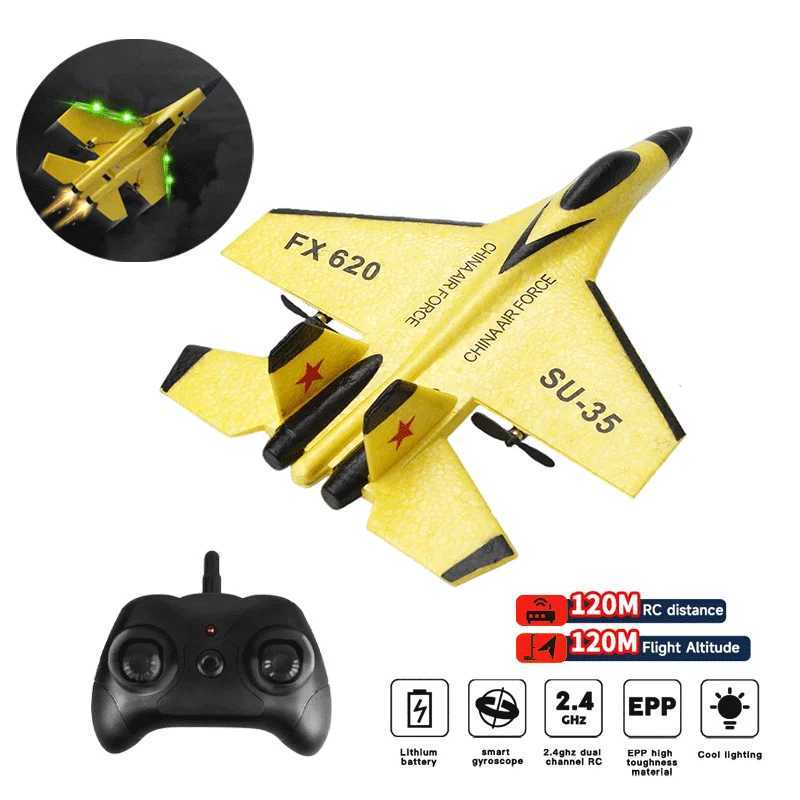 RC Foam Aircraft SU-35 Plane 24G Ra Control Glider Remote Control Fighter Plane Glider Airplane Foam Boys Toys for Children C251204
