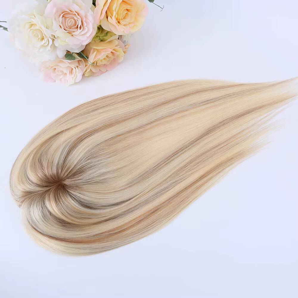 613 Highlight 8 Color Straight Human Hair Topper 5x65 Women Hair Toppers European Virgin Hair 16 Mono Base Toppers