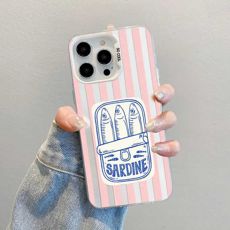 Sardines Color Fish Funny Laser Phone Case For iPhone 13 12 Mini 11 Pro Max 17 16 15 14 Pro Max Plus Air Shockproof Back Cover H251203