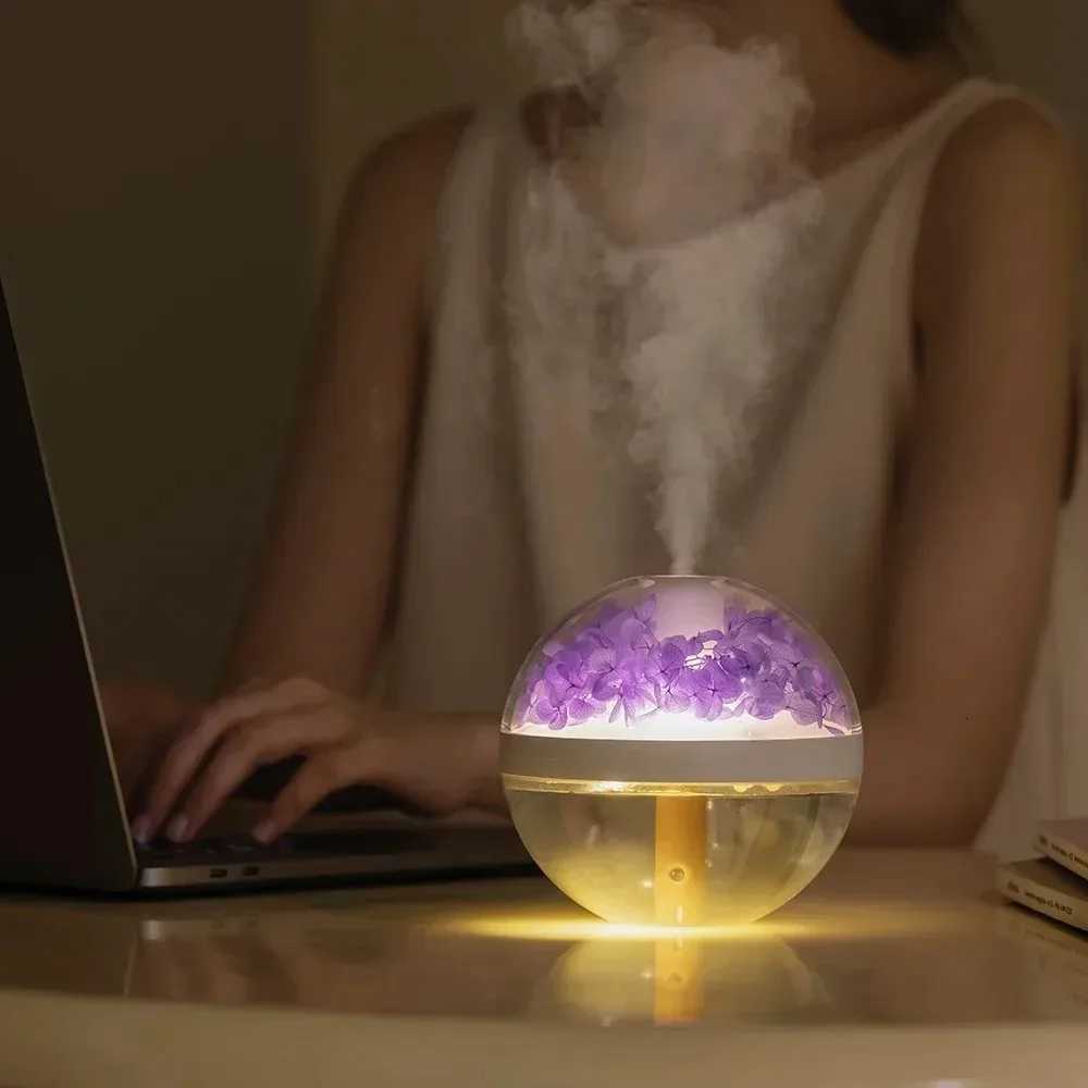 270ML Air Humidifier USB Rechargeable 800mAh He Hydration Humidifier Colour LED Light Mist Maker Flower Humidificador C251204
