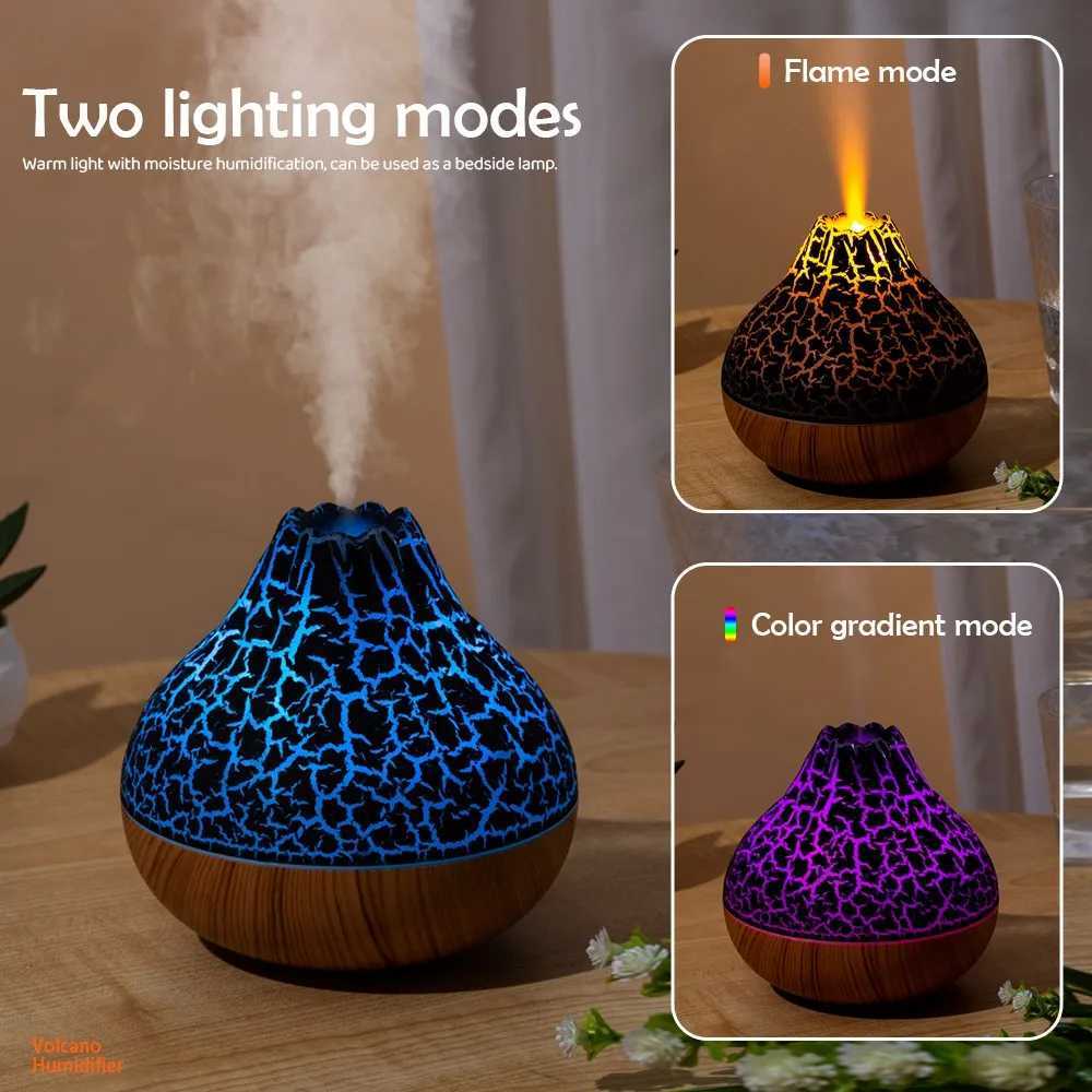 Volcano Air Humidifier 300ml Large Capacity Water Mist Aratherapy Diffuser USB Desktop Humidifier with 7 Colorf Night Lights C251204