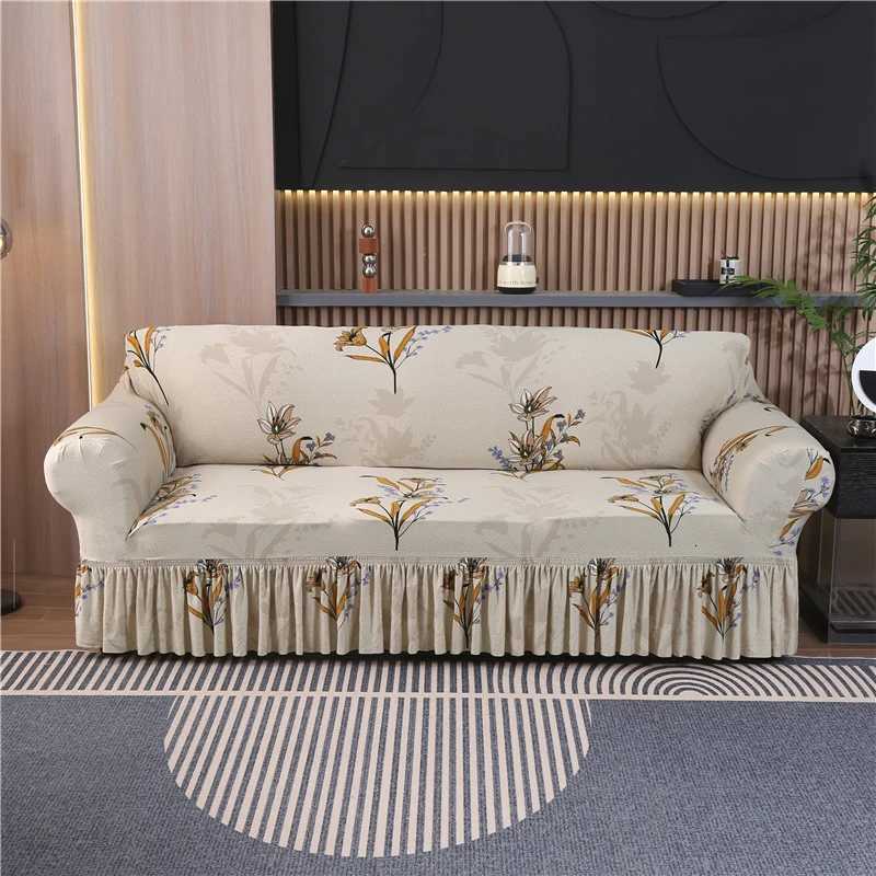 1/2/3/4 Seater Printed Sofa Skirt Cover Elastic Armchair Couch Covers for Living Room Furniture Protector M251204 - view 4
