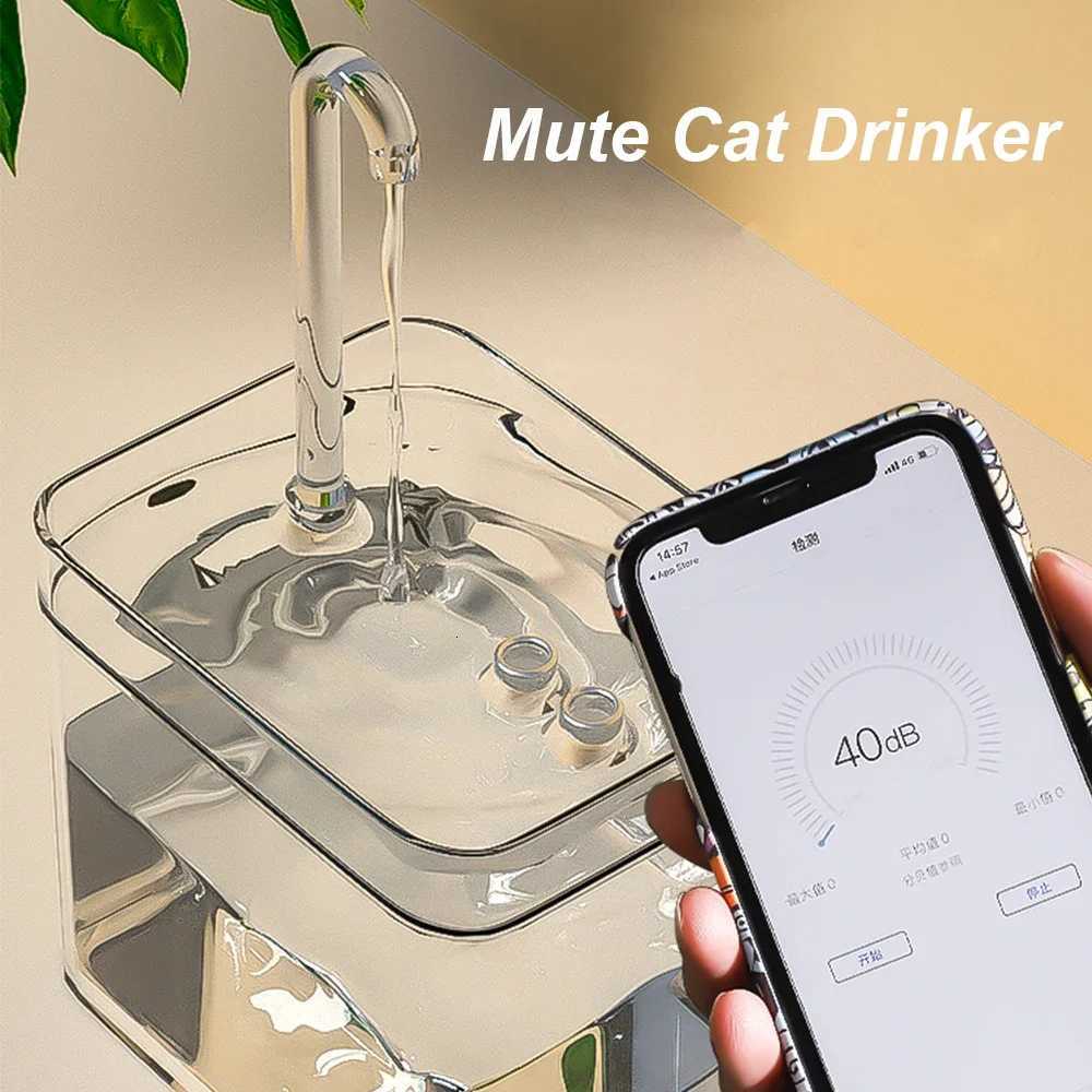 Cat Water Fountain Transparent Ultra-Quiet Auto Filter Dog Drinker USB Anti-Dry Burning Recirculate Filtering Water Dispenser M251204