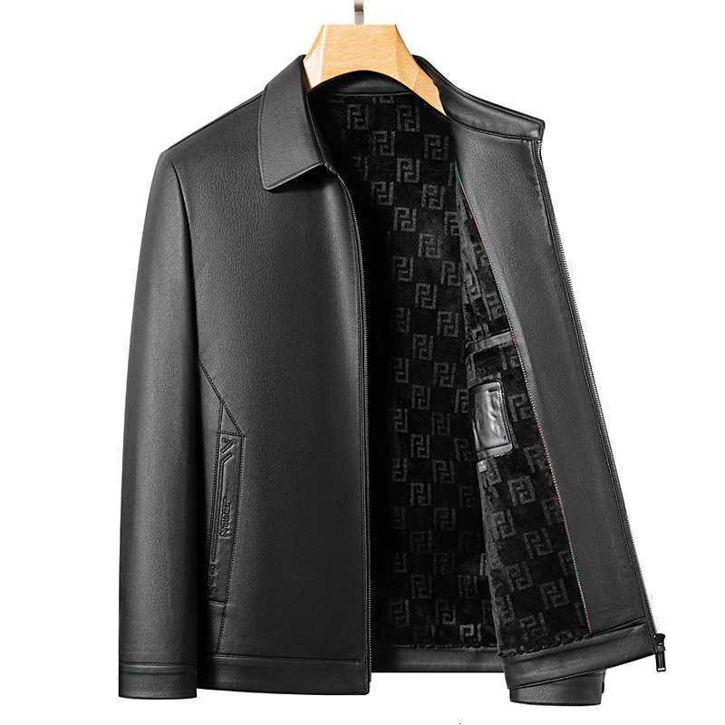 Autumn Natural Leather Jacket Mens Business Jacket Fashionable Slim Fit Top Black Brown Lapel Trendy Youth StyleT251204