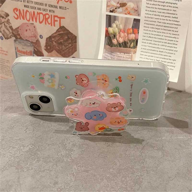 Korean Cute Cartoon Funny Rotate Grip Tok Griptok Phone Stand Holder port For iPhone 16 Universal Accessories Holder H251203