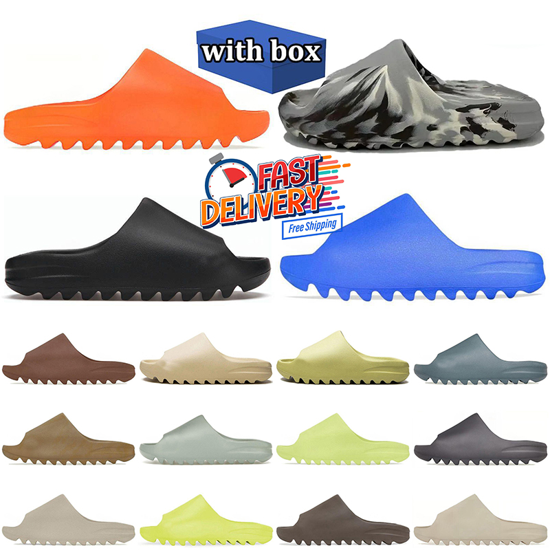 Free Shipping With Box Designer Slippers Sandals foam runners Mens Woman Slipper Slides Slider Mineral Blue Onyx Pure Ochre Bone Resin Clog Sandal Slipper 36-48