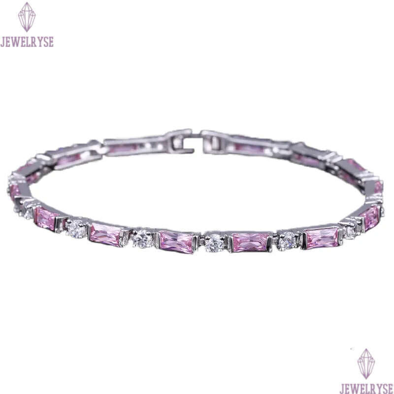 multicolor diamond tennis bracelet AAA cubic zirconia white ruby green 18K gold plated silver jewelry bracelets for women girls party valentines day f