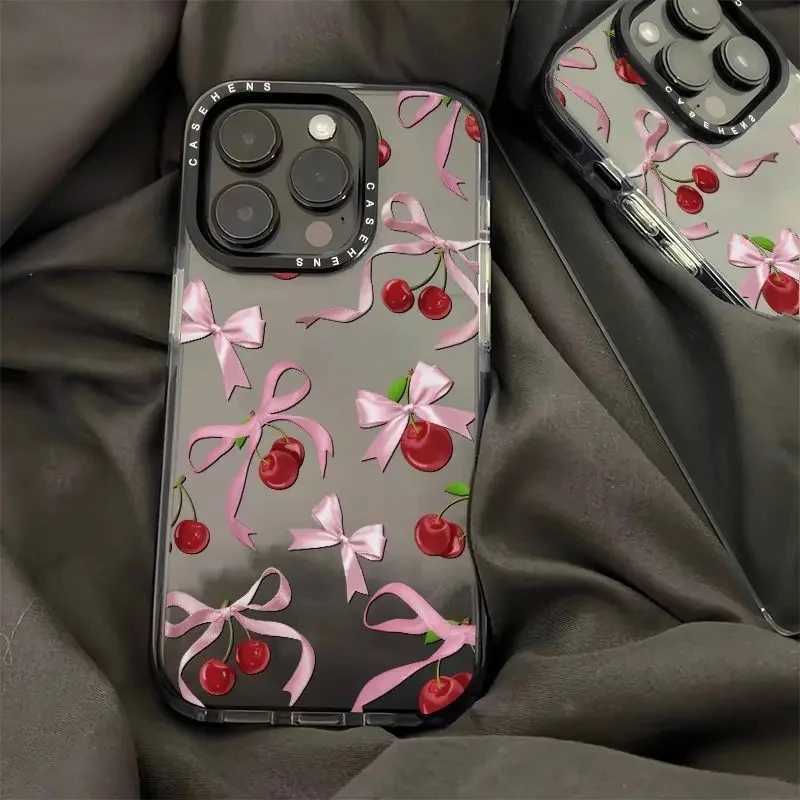 Ins Korean Lovely Bow ry Phone Case For iPhone 16 15 14 13 12 11 Pro Max XR XS MAX 7 8 MINI PLUS Y2K Shockproof Soft Cover H251203