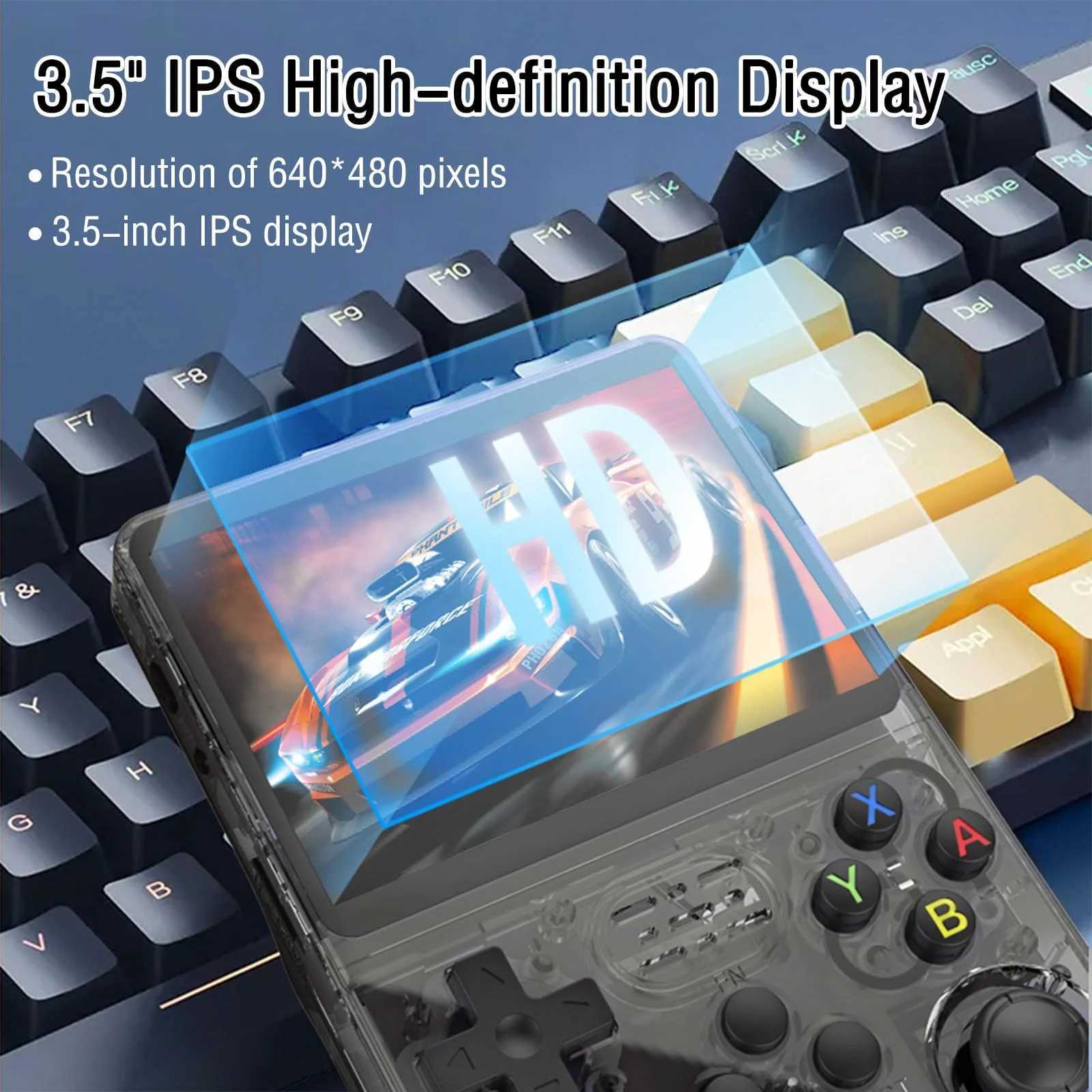 R36S Retro Handheld Video Game Console 35Inch IPS Sn Portable Pocket Video Game Console 64GB 20000 Games Arkos System H251204