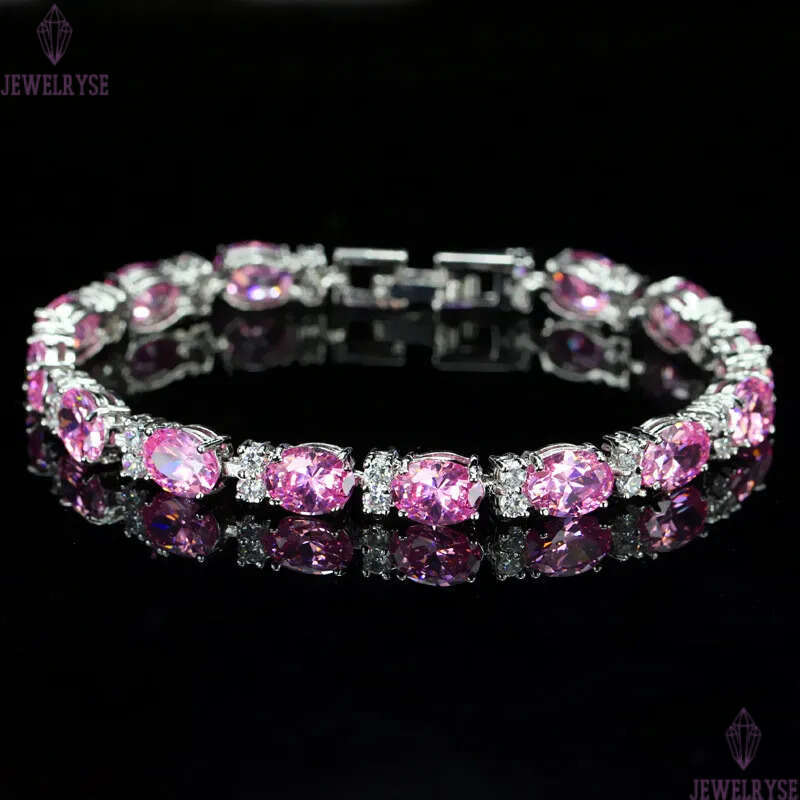 crystal diamond tennis bracelet jewerly designer for women round square iced out chain colorful AAA zirconia copper silver charm luxury bracelets woma