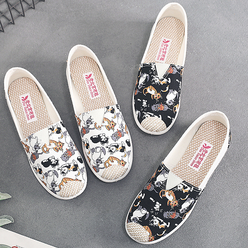 25 New Spring and Autumn Old Beijing Cloth Shoes Casual Canvas Shoes Slip-On Women's Shoes Non-Slip Soft Sole Versatile Women's Shoes