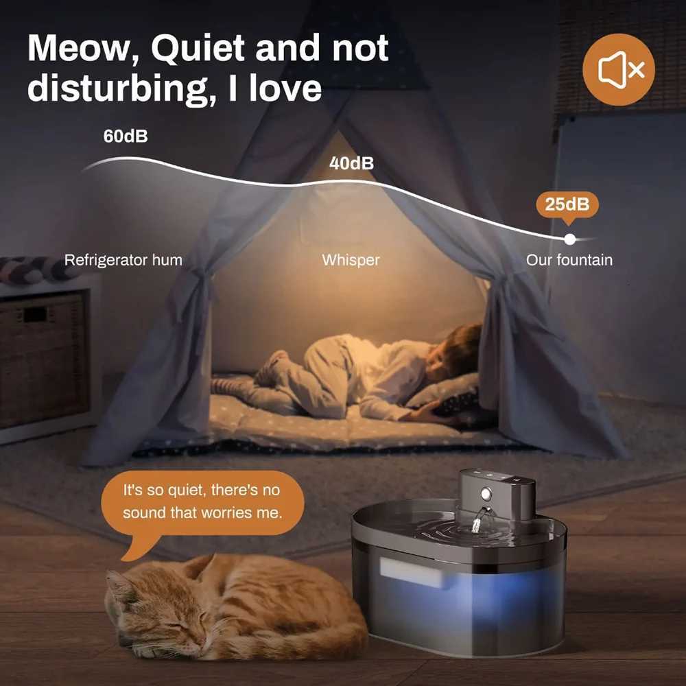 22L Charging Induction Automatic Cat Fountain/T-shaped water outlet Dog Drinking Fountain Silent Pet Drinking Fountain M251204