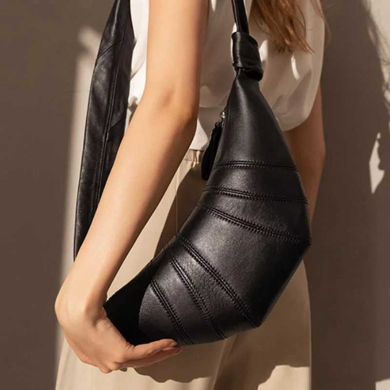 Ladies autumn and winter niche croissants large-capacity crossbody bags retro and fashionable dumpling bagsT251204