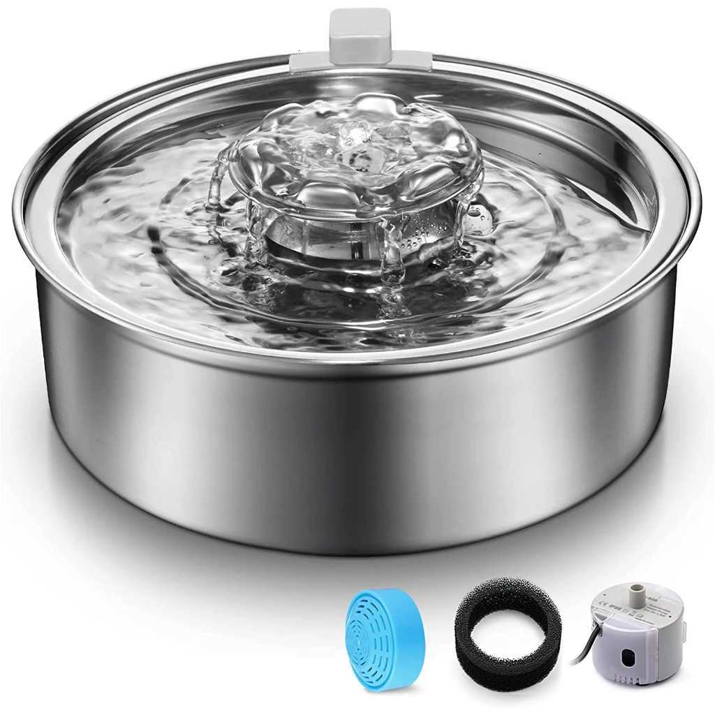 Cat Water Fountain 304 Stainless Steel 20L Automatic Circulating Pet Water Fountain Ultra-Quiet Pump with LED Light Cat Fountai M251204