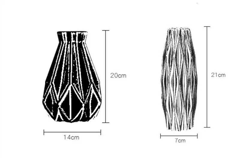 Flower Vase Decoration He Plastic Vase White Imitation Ceramic Flower Pot Flower Basket Nordic Decoration Vases for Flowers H251204