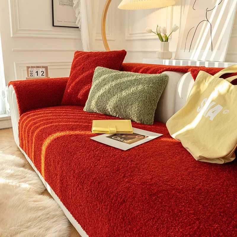 Fashion Chenille Light Luxury Sofa Cushion Lamb Plush Velvet for Winter Warm Anti Slip Couch Sofa Back Covers L Shape Seat Mat M251204 - view 7