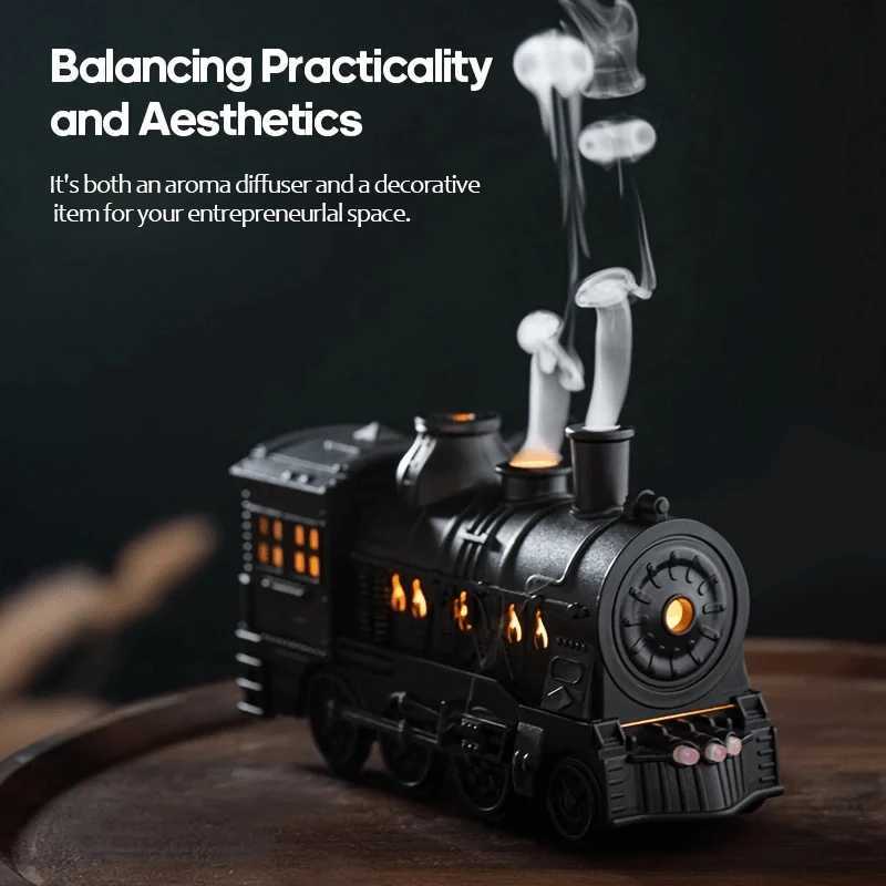 1PC USB Powered Small Train styling Ara Diffuser also Mini Air Humidifier with Ambient Lights and 2-ll Timing for He C251204