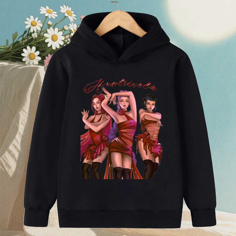 Children Autumn Winter K-pop Demon Hunter Animated Girl Hooded Outdoor Street Casual Sportswear Fashionable Cute Boy Girl TopW251204