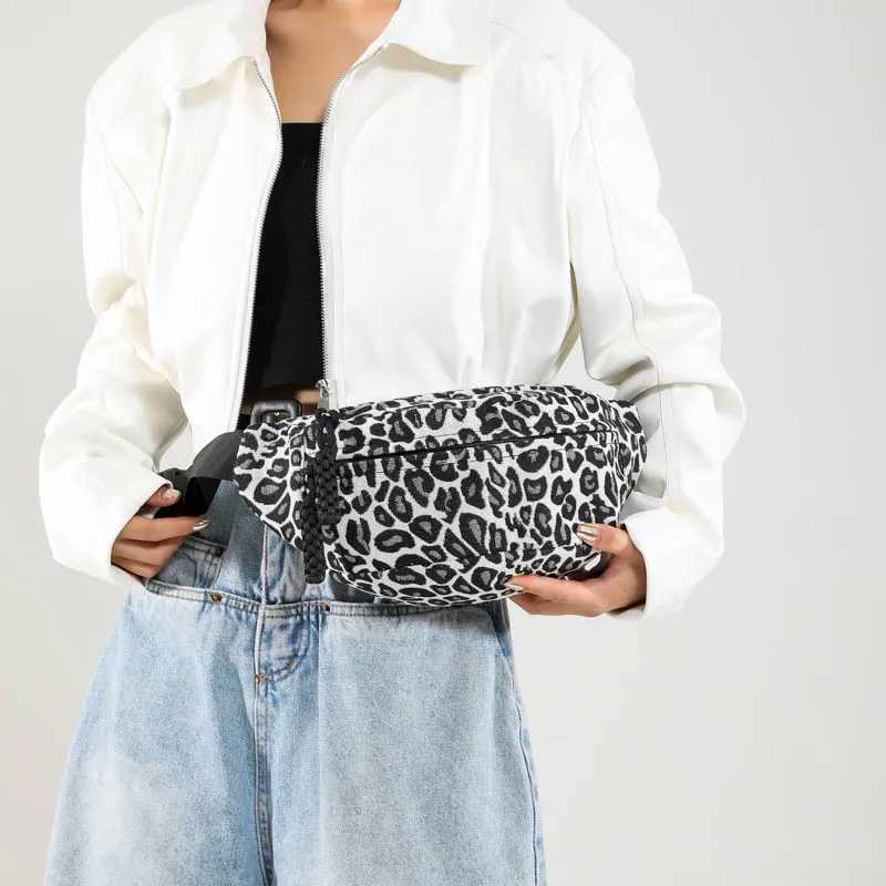 Leopard print Women Waist Pack Canvas Fanny Pack Fashion Chest Bag Fashion Shoulder Crossbody Bags High-quality Waist Belt BagT251204