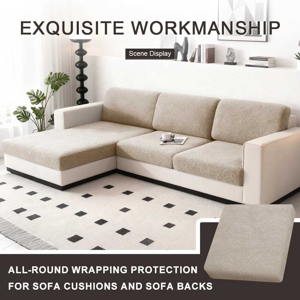Warm Velvet Sofa Cushion CoversThick Plush Sofa Mat Imitation Rabbit Fur Sofa PadSofa Seat Cover for Winter Living Room M251204 - view 6