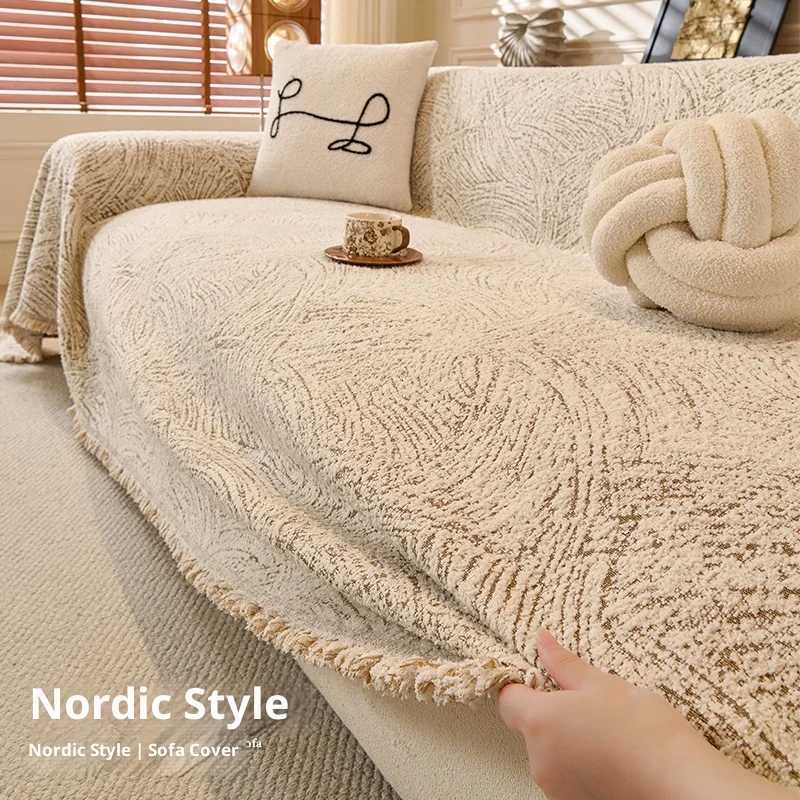 Modern Chenille Sofa Cover 2024 Reversible Cat Proof with Elegant Stitch for 2/3/4 Seater Couch M251204 - view 3