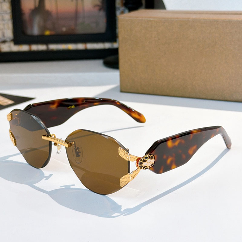 Designer Womens Frameless Sunglasses unique Irregular lenses Women fashion casual personalized sunglasses Delivery with box BV9033