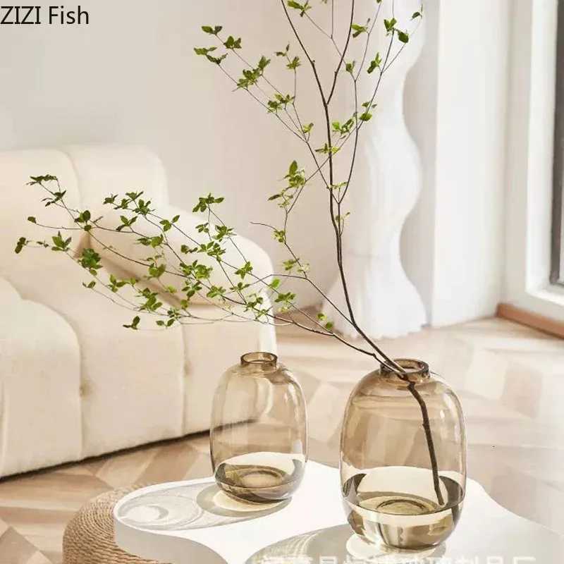 Transparent Vase Off Decor Large Capacity Hydroponic Flower Pot Vase Bedro Aesthetic Decor He Decor H251204