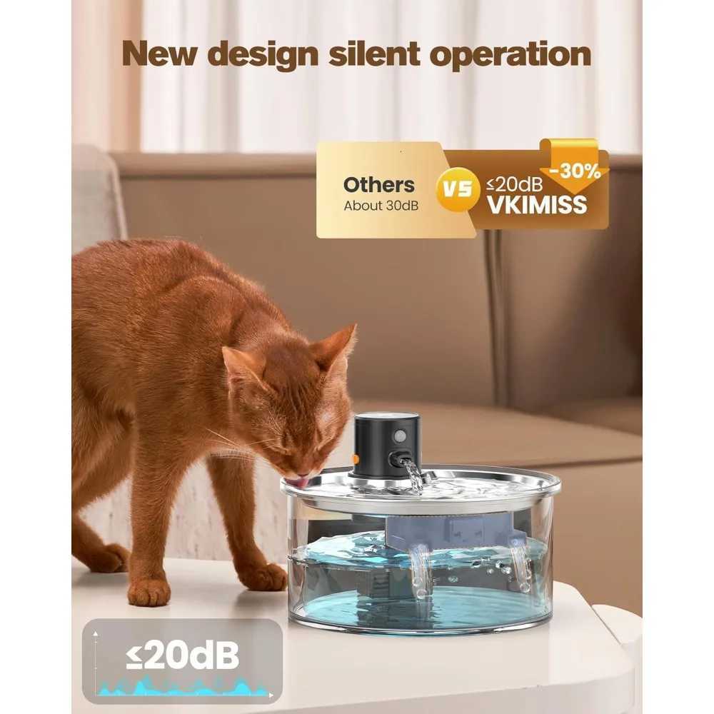 Wireless Cat Water Fountain Cordless Battery Operated Cat Fountain - 108oz/32L Automatic Pet Water Dispenser Rechargeable Drin M251204