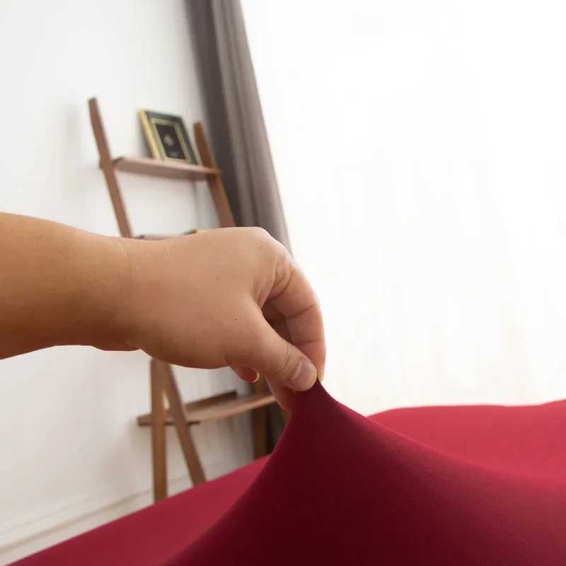 Solid Color Armless Sofa Bed Cover Elastic Cheap Couch Covers for Living Room Washable Removable Slipcovers Folding Settee Case M251204 - view 5