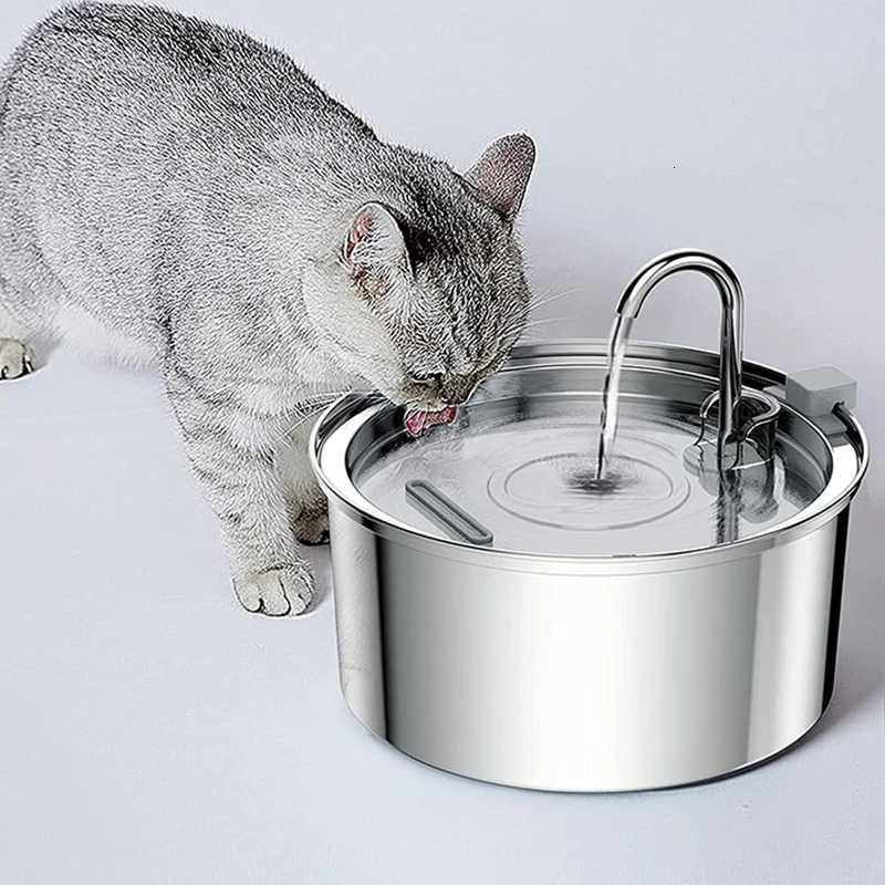 Intelligent Cat Drinking Water Fountain Sensor Automatic Circulating Pet Water Dispenser Stainless Steel Fountain With Filters M251204