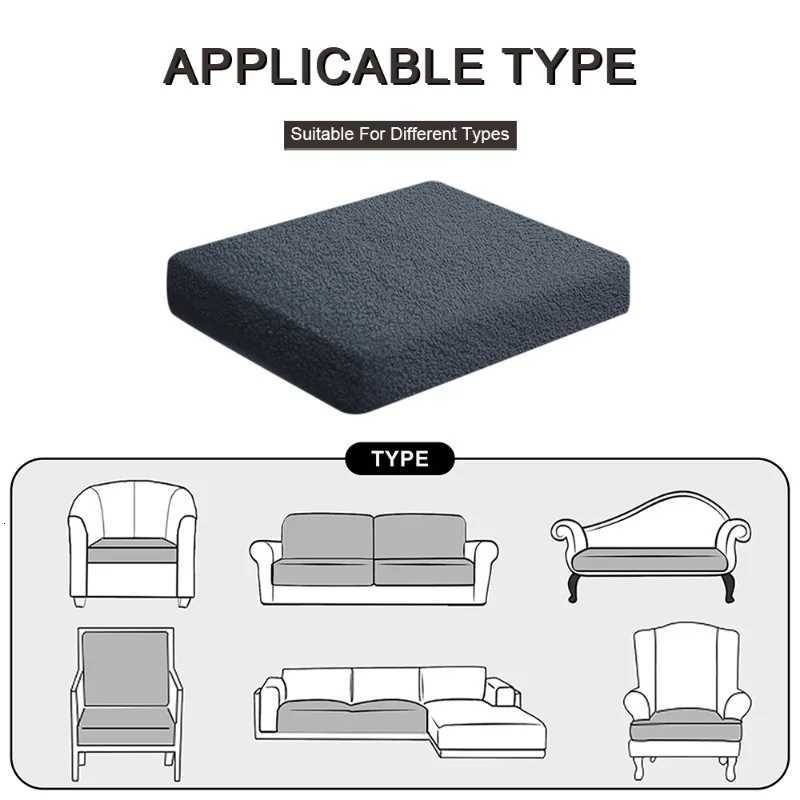 2026 Premium Winter Warm Teddy Fleece Sofa Cover Heavy Duty All Season Couch Cover Non-Slip Elastic Seat Protector M251204 - view 6