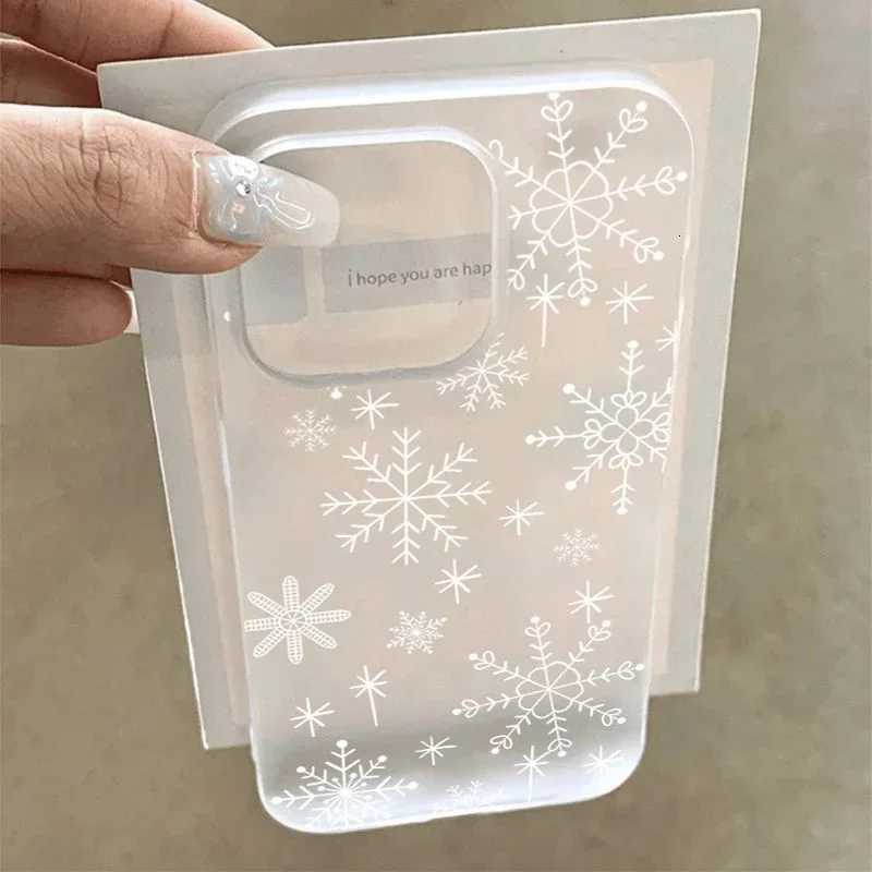 Cute Winter Christmas Snowflakes Fluttering Phone Case For iPhone 17 16 E 15 14 13 12 11 Pro XR x Max 7 8 Plus Mini Y2K Cover H251203