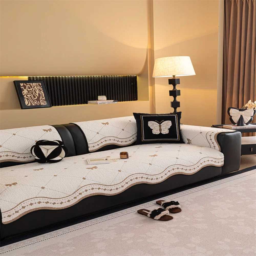 2025 New Special-shaped Sofa Cushion Autumn and Winter Thickened Half-side Velvet Cushion Straight Row Non-slip Sofa Cover M251204 - view 4