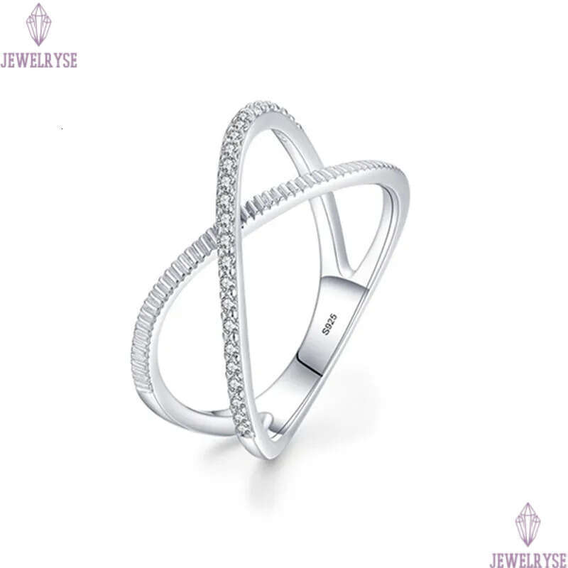classic s925 sterling silver cross band ring designer for woman jewelry party beach 5A cubic zirconia luxury diamond drop rings women valentines day g