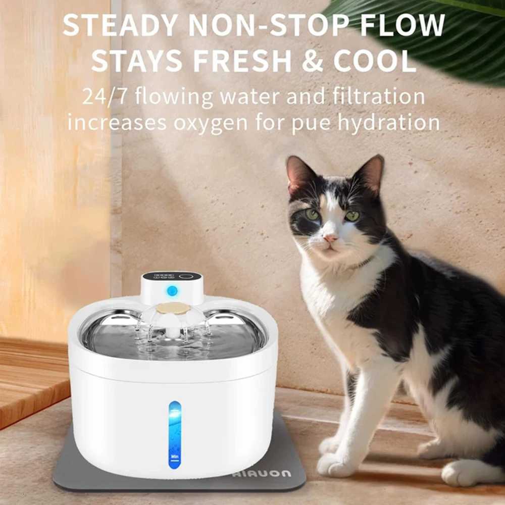Automatic Pet Water Fountain 4000mAh Wireless Cat Water Dispenser 26L Infrared Sensor Smart Dog Drinkier Filter Fountain M251204