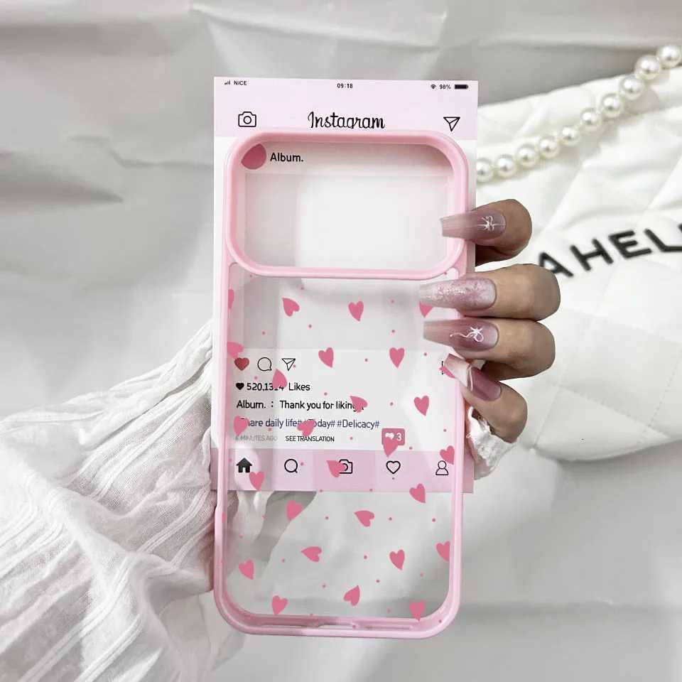 Fashion Purple Love Phone Case For iPhone 17 Pro Max 16 15 13 14 12Mini 11 Pro XS XR 8Plus Cute Clear Hard Cover Capa H251203