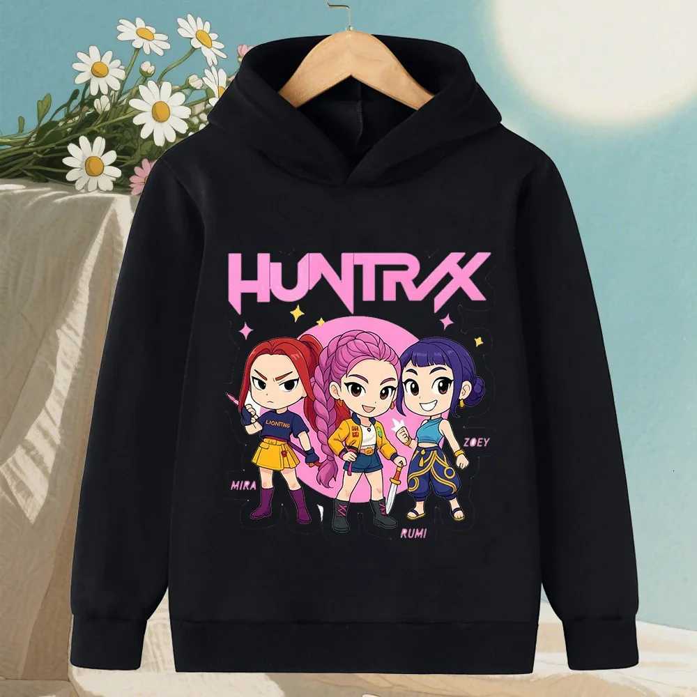 Korean KPop Demon Hunter Childrens Sweater Boys Girls Hoodie Witch Group Autumn and Winter Warm Childrens ClothingW251204