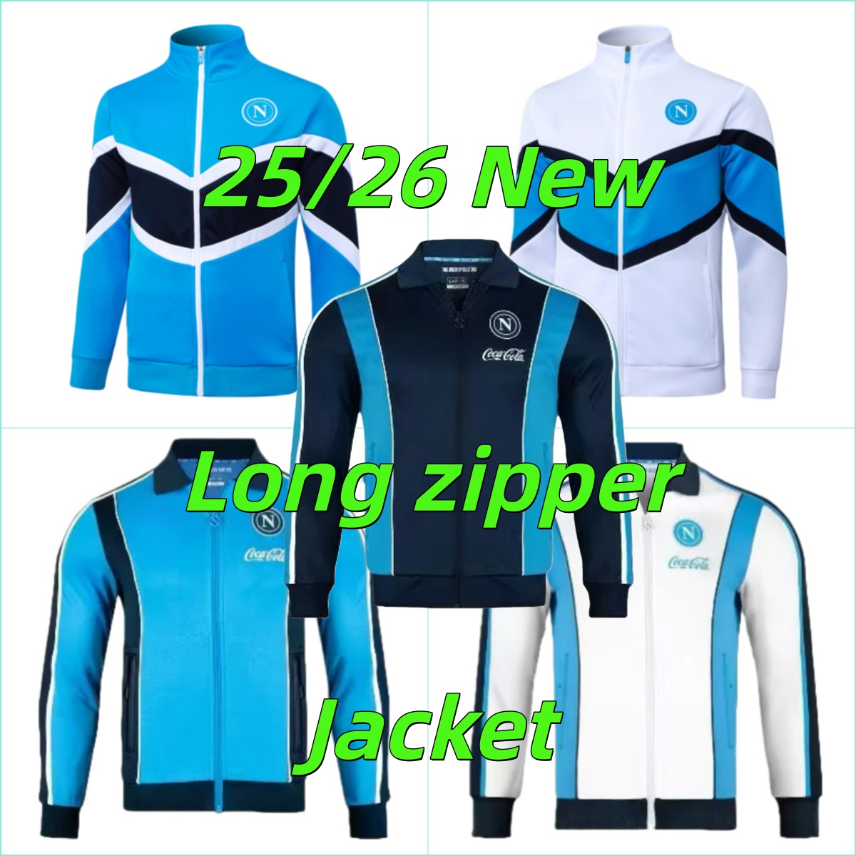 SSC NAPOLI 2025 2026 jacket top tracksuit long training suit kit uniform adult sweatshirt Sweater sets men