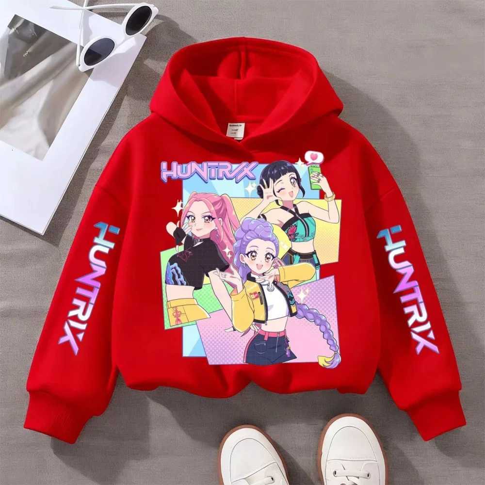 KPop Devil Hunter Cute Printed Boys and Girls Autumn/Winter Casual Fashion Childrens Warm Hooded SweatshirtW251204