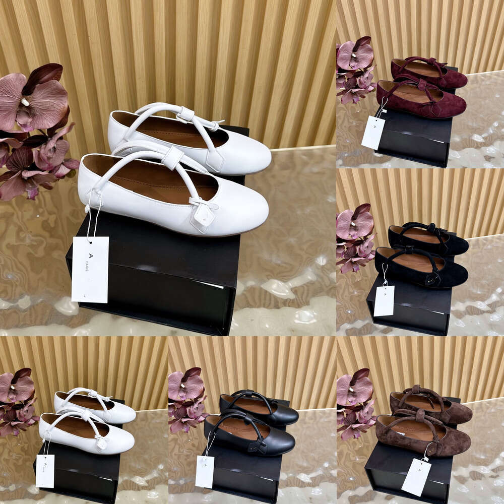Mirror quality Luxury Mary Jane Designer ballet flats alala Suede Leather Womens handbags shape shoes Fashion formal outdoor sports walk Moccasins fishnet shoe